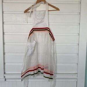 Vintage Sheer Polka Dot Tulle Lace Velvet Stripe Retro Bib Style Apron